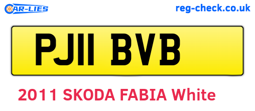 PJ11BVB are the vehicle registration plates.