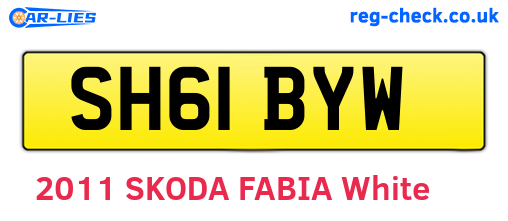 SH61BYW are the vehicle registration plates.