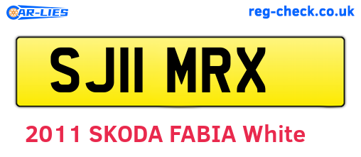 SJ11MRX are the vehicle registration plates.