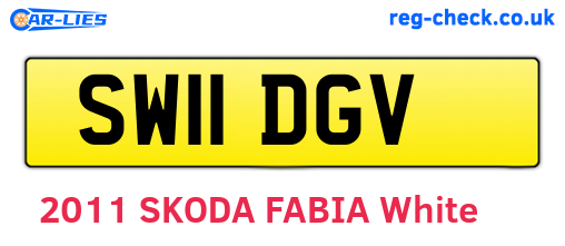 SW11DGV are the vehicle registration plates.