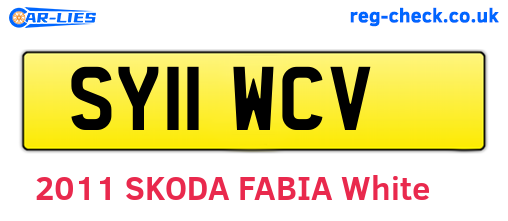 SY11WCV are the vehicle registration plates.