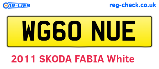 WG60NUE are the vehicle registration plates.
