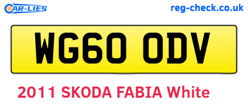 WG60ODV are the vehicle registration plates.