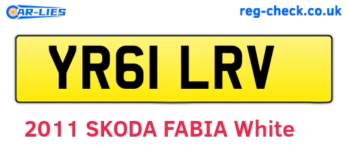 YR61LRV are the vehicle registration plates.