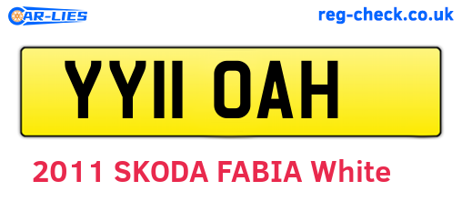 YY11OAH are the vehicle registration plates.