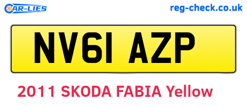 NV61AZP are the vehicle registration plates.