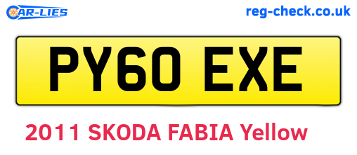 PY60EXE are the vehicle registration plates.