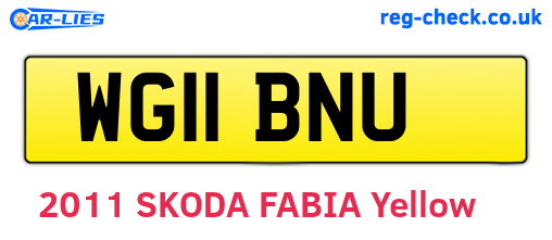 WG11BNU are the vehicle registration plates.