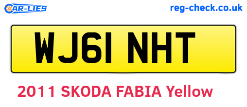 WJ61NHT are the vehicle registration plates.
