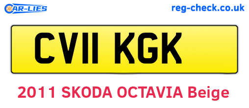 CV11KGK are the vehicle registration plates.