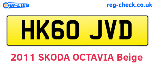 HK60JVD are the vehicle registration plates.