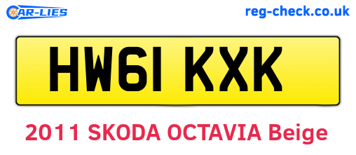 HW61KXK are the vehicle registration plates.