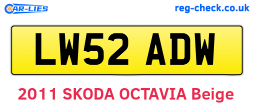 LW52ADW are the vehicle registration plates.