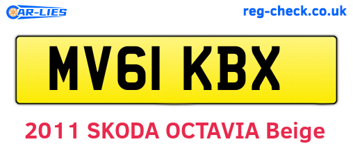 MV61KBX are the vehicle registration plates.