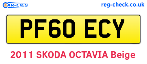 PF60ECY are the vehicle registration plates.