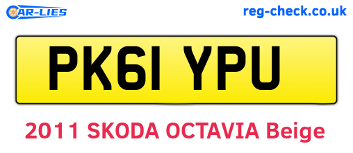 PK61YPU are the vehicle registration plates.