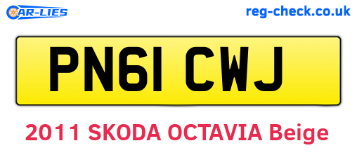 PN61CWJ are the vehicle registration plates.