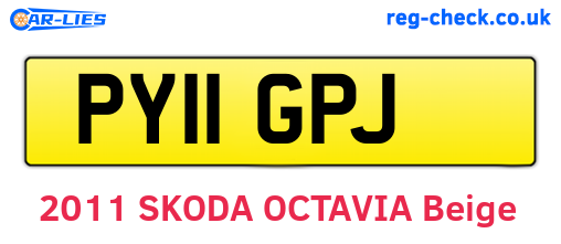 PY11GPJ are the vehicle registration plates.