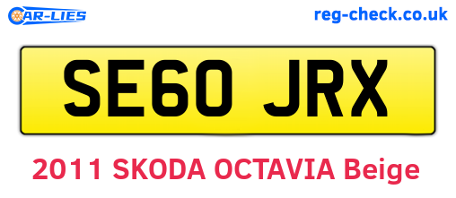 SE60JRX are the vehicle registration plates.