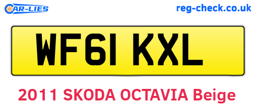 WF61KXL are the vehicle registration plates.