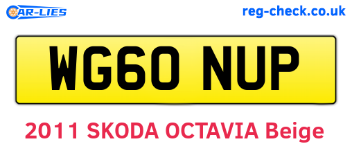 WG60NUP are the vehicle registration plates.