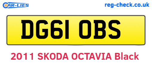 DG61OBS are the vehicle registration plates.