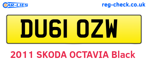 DU61OZW are the vehicle registration plates.