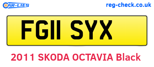 FG11SYX are the vehicle registration plates.