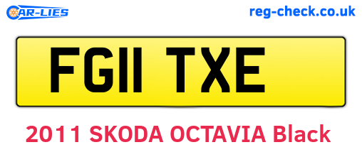 FG11TXE are the vehicle registration plates.