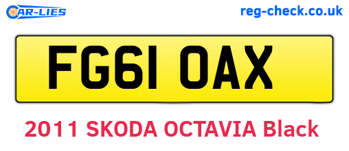 FG61OAX are the vehicle registration plates.