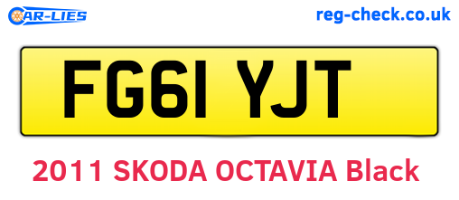 FG61YJT are the vehicle registration plates.