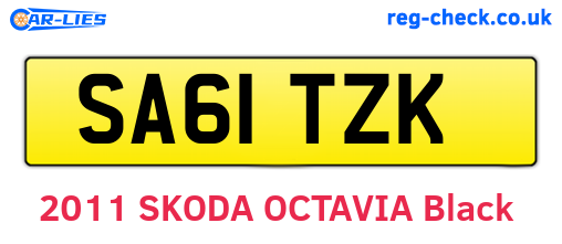 SA61TZK are the vehicle registration plates.