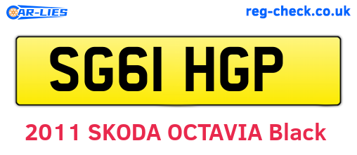 SG61HGP are the vehicle registration plates.