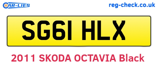 SG61HLX are the vehicle registration plates.