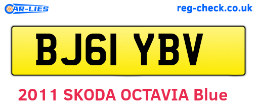 BJ61YBV are the vehicle registration plates.