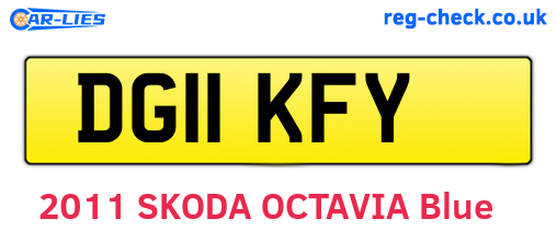 DG11KFY are the vehicle registration plates.