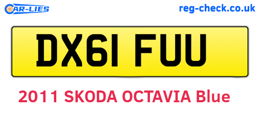 DX61FUU are the vehicle registration plates.