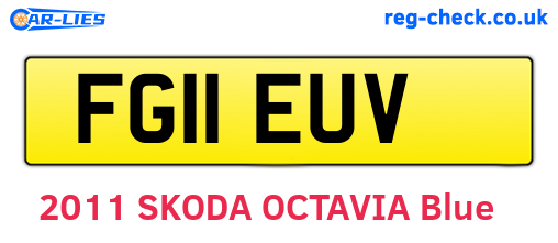 FG11EUV are the vehicle registration plates.