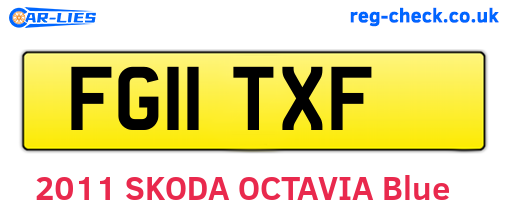 FG11TXF are the vehicle registration plates.