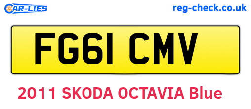 FG61CMV are the vehicle registration plates.