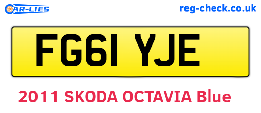 FG61YJE are the vehicle registration plates.