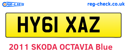 HY61XAZ are the vehicle registration plates.