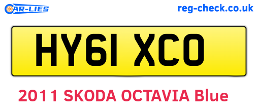HY61XCO are the vehicle registration plates.