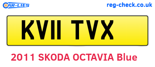 KV11TVX are the vehicle registration plates.