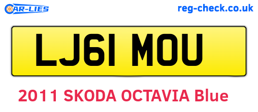 LJ61MOU are the vehicle registration plates.