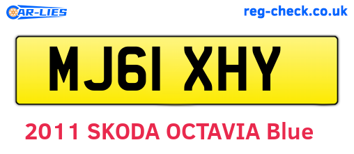 MJ61XHY are the vehicle registration plates.