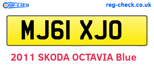 MJ61XJO are the vehicle registration plates.