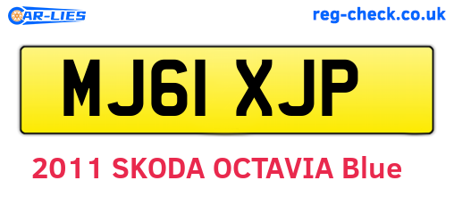 MJ61XJP are the vehicle registration plates.