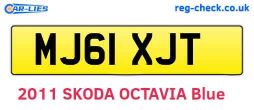 MJ61XJT are the vehicle registration plates.