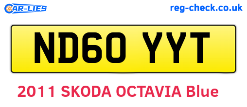 ND60YYT are the vehicle registration plates.